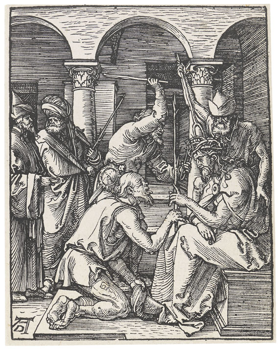 Albrecht Dürer - 4 Bll.: Geburt Christi. Christus vor Herodes. Die Dornenkrönung. Die Kreuztragung (aus der kleinen Holzschnittpassion) - 