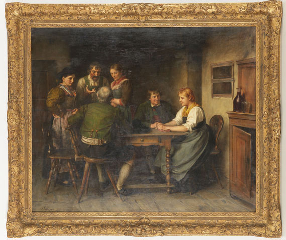 Franz von Defregger - Die Werbung - Frame image