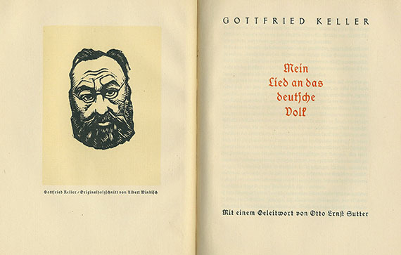 Gottfried Keller - Mein Lied. 1924.- Dabei : 2 Beigaben.