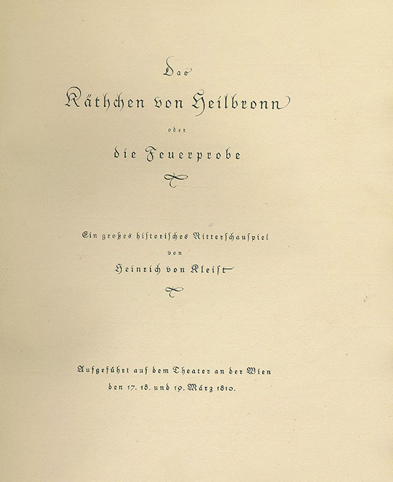 Heinrich von Kleist - Das Käthchen von Heilbronn. 1922.