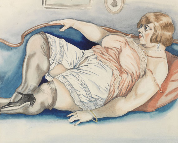 Erotica - Dicke Frauen. Folge von Zeichnungen. 1920. - 