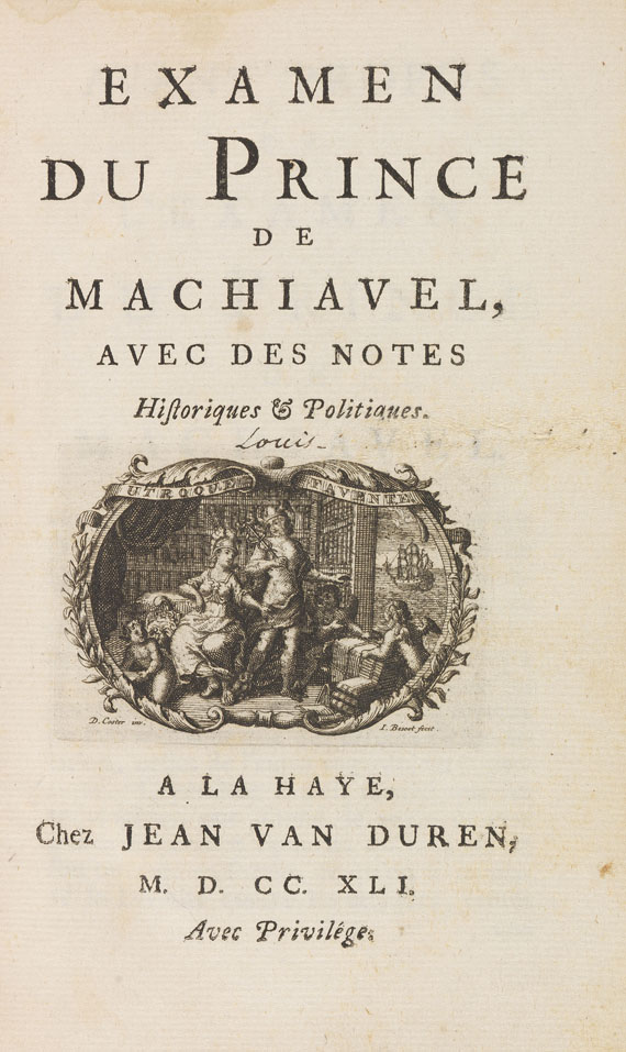  Friedrich II. der Große - Examen du Prince de Machiavel. 1741.