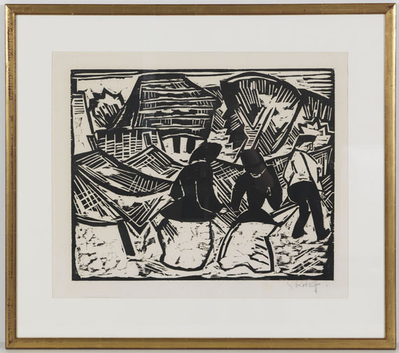 Karl Schmidt-Rottluff - Bei den Netzen - Frame image