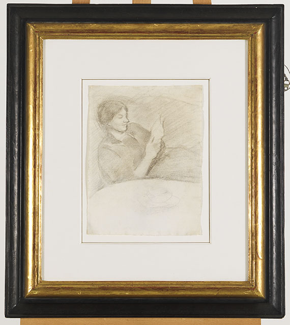August Macke - Elisabeth mit Tasse, lesend - Frame image