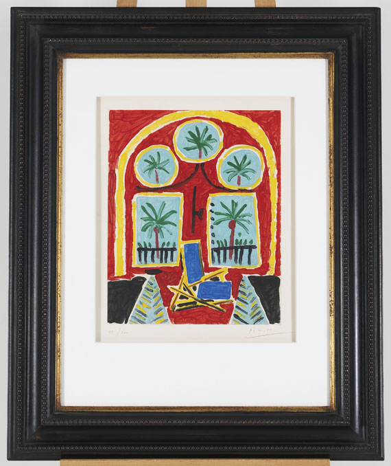 Pablo Picasso - Intérieur rouge avec Transatlantique bleu - Frame image