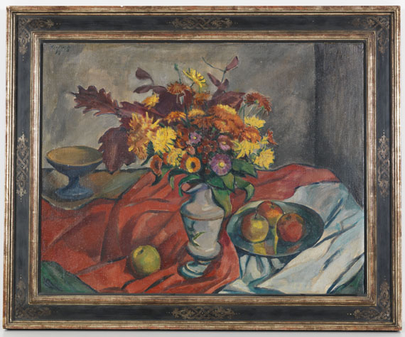 Georg Tappert - Stillleben mit Blumenvase und Äpfeln - Frame image