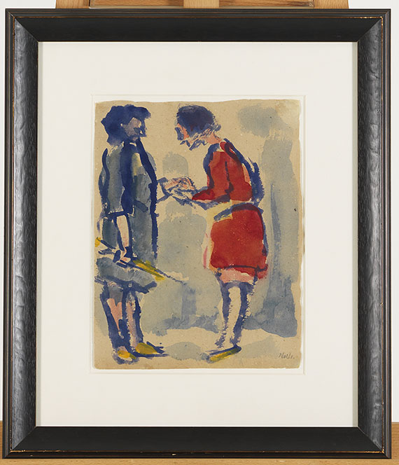 Emil Nolde - Theaterszene, zwei Mädchen - Frame image