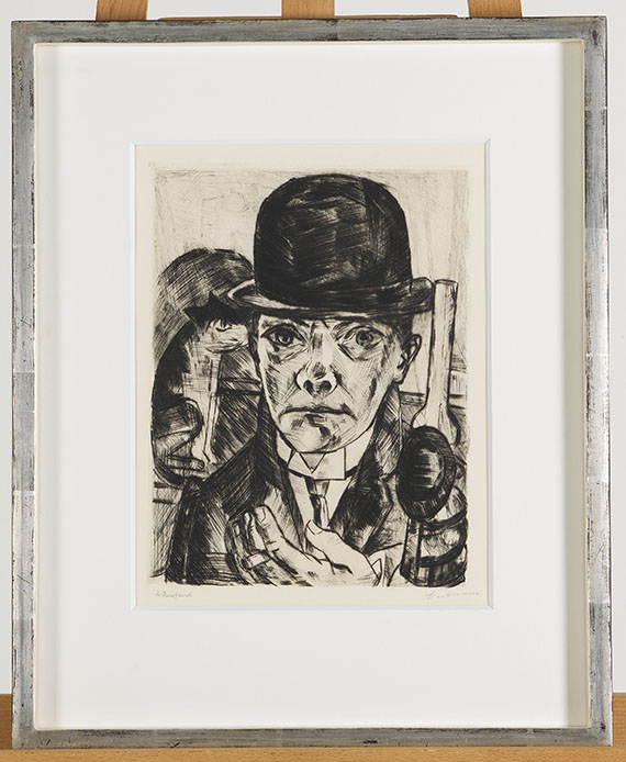 Max Beckmann - Selbstbildnis mit steifem Hut - Frame image