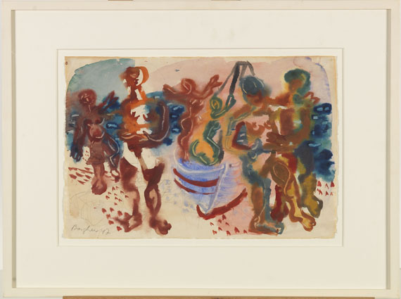 Eduard Bargheer - Figuren am Hafen - Frame image