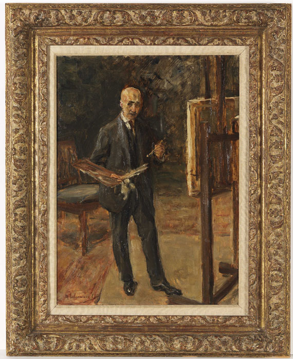 Max Liebermann - Selbstbildnis im Anzug vor der Staffelei, Ganzfigur - Frame image