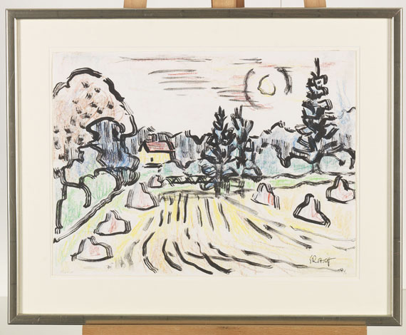 Karl Schmidt-Rottluff - Norddeutsche Landschaft mit Haus bei Sierksdorf - Frame image