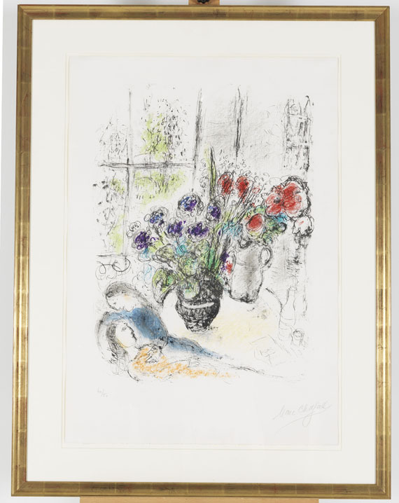 Marc Chagall - Strauss mit Verliebten - Frame image