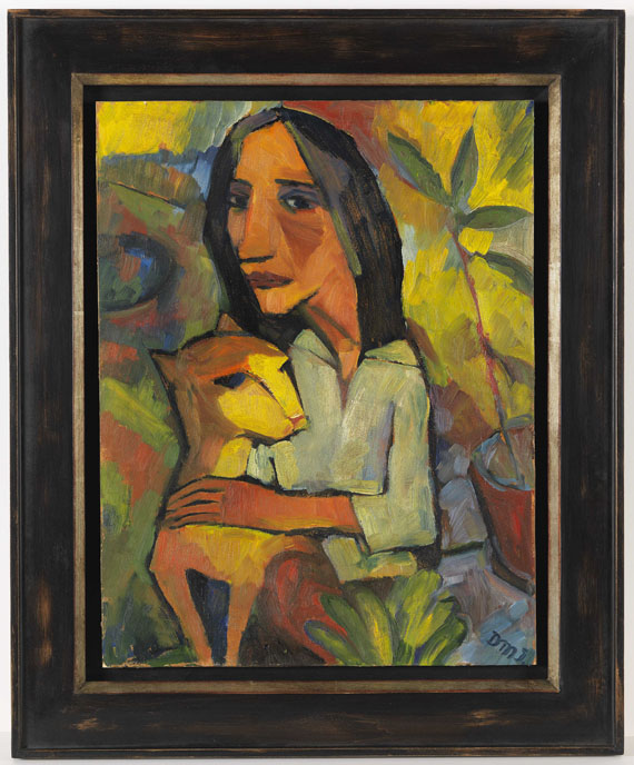 Dorothea Maetzel-Johannsen - Junge Frau mit Katze - Frame image