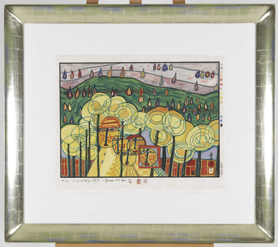 Friedensreich Hundertwasser - The rain falls far from us - Frame image