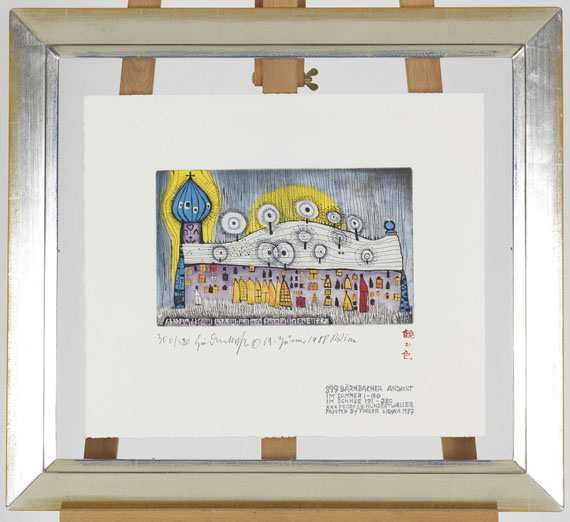 Friedensreich Hundertwasser - Bärnbacher Andacht im Schnee - Frame image