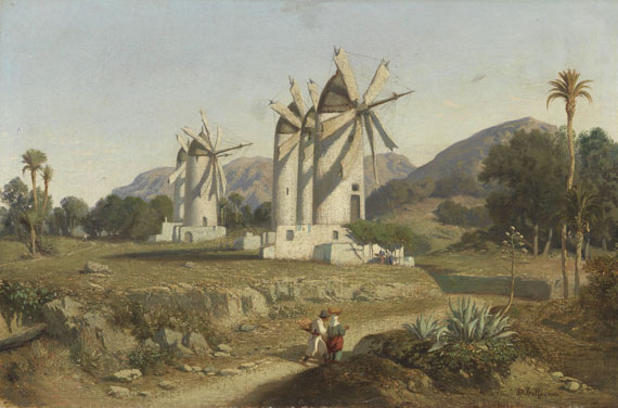 Adolphe-Paul-Emile Balfourier - Windmühlen auf Mallorca