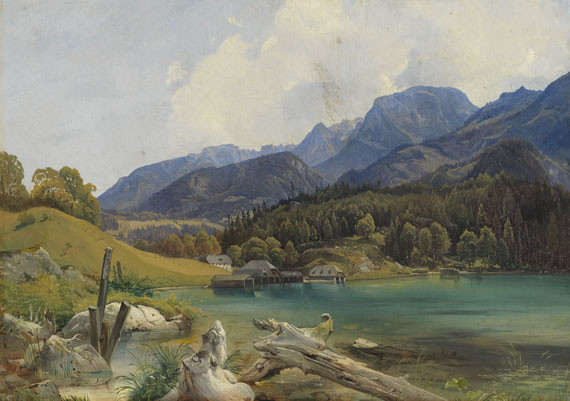 Leopold Rottmann - Königssee mit dem Einschiffungsplatz