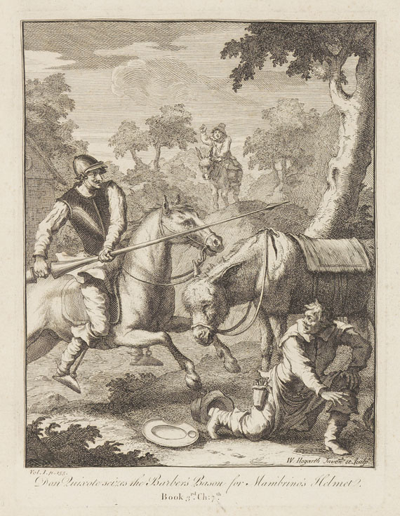 William Hogarth - 6 Bll.: Illustrationen zu Cervantes "Don Quijote" - 