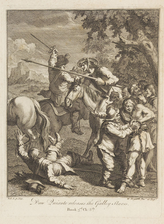 William Hogarth - 6 Bll.: Illustrationen zu Cervantes "Don Quijote" - 