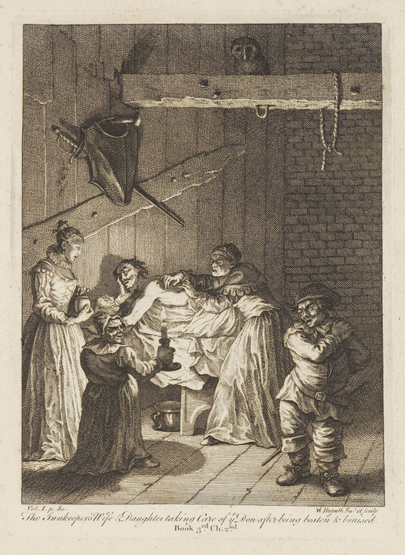 William Hogarth - 6 Bll.: Illustrationen zu Cervantes "Don Quijote" - 