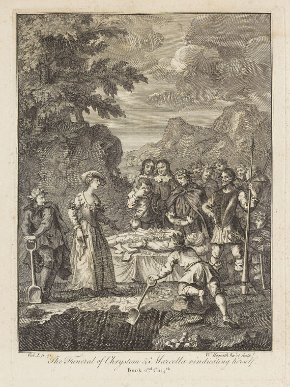 William Hogarth - 6 Bll.: Illustrationen zu Cervantes "Don Quijote" - 