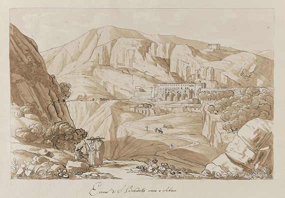 Luigi Basiletti - Landschaft mit Blick auf das Kloster San Benedetto bei Subiaco