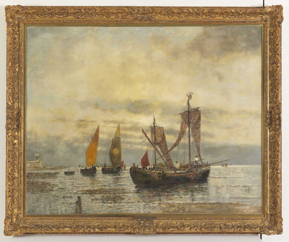Karl Heffner - Venezianische Bragozzi - Frame image