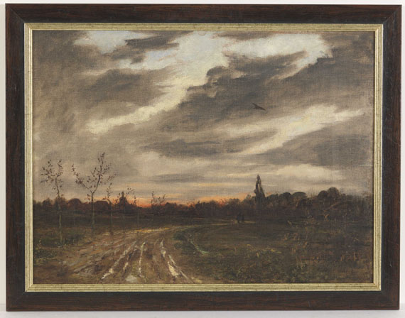 Paul Baum - Abendstimmung nach dem Regen am Weg nach Niedergrunstedt - Frame image