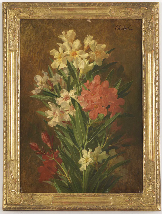 Pierre Adrien Chabal-Dussurgey - Rot und weiß blühender Oleander - Frame image