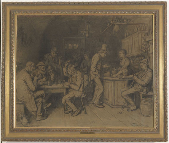 Eduard von Grützner - In der Branntweinschänke - Frame image