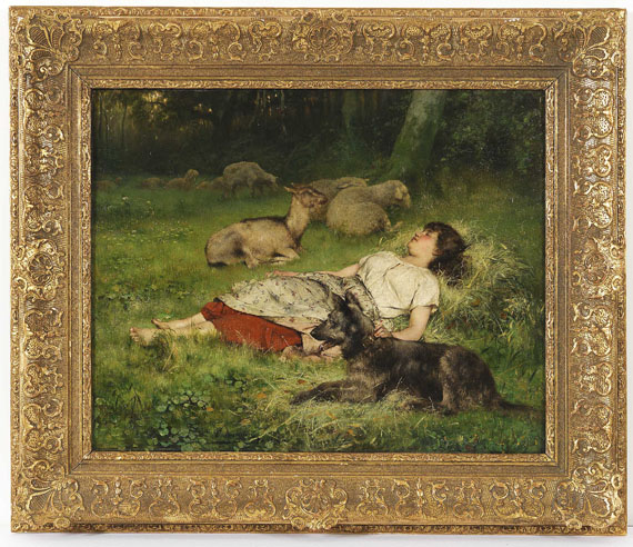 Évariste Carpentier - Schlafende Schäferin - Frame image