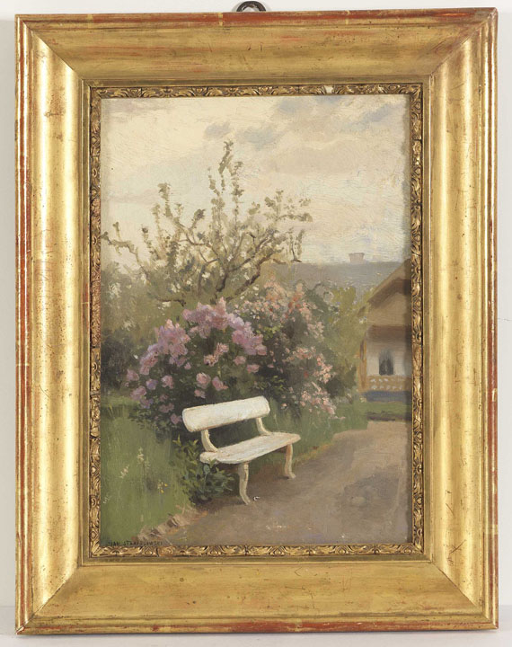 Jan Stanislawski - Die weiße Gartenbank - Frame image