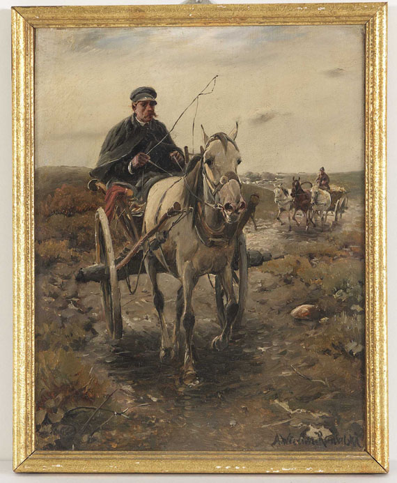 Alfred von Wierusz-Kowalski - Kutschfahrt - Frame image