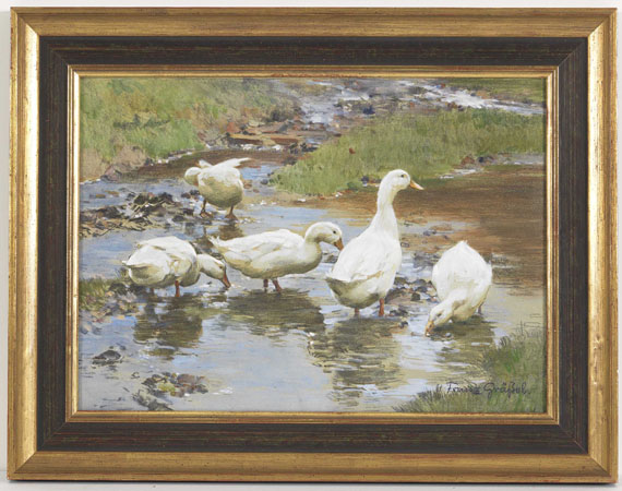 Franz Gräßel - Enten am Wasser - Frame image