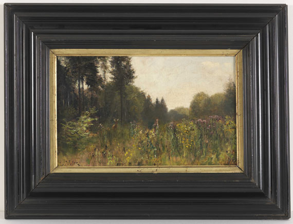 Ludwig Gustav Voltz - Waldlichtung mit Reh - Frame image