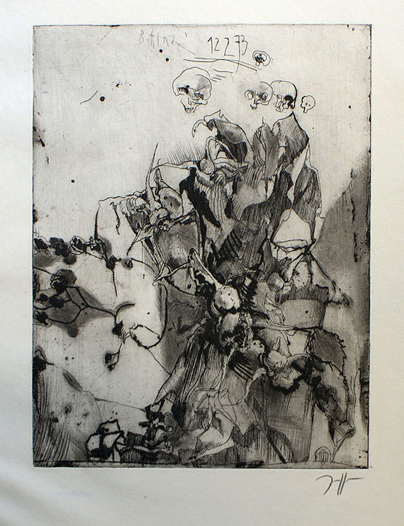 Horst Janssen - 3 Blatt: Kabinettstückchen, Kneipe, (Bettina). 1964 - 