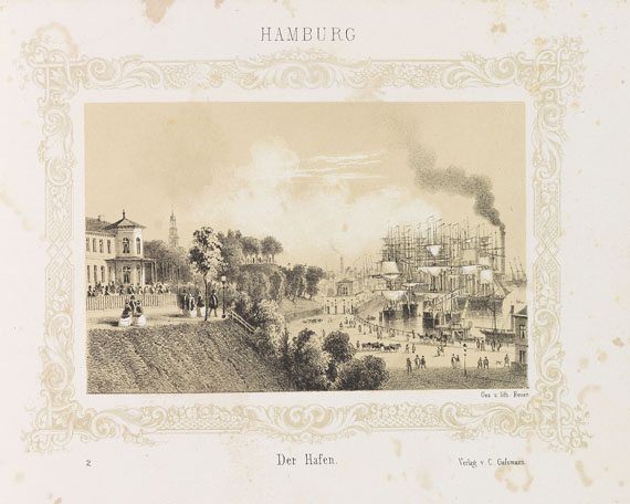 Wilhelm Heuer - Miniatur-Album von Hamburg. Um 1865. - 