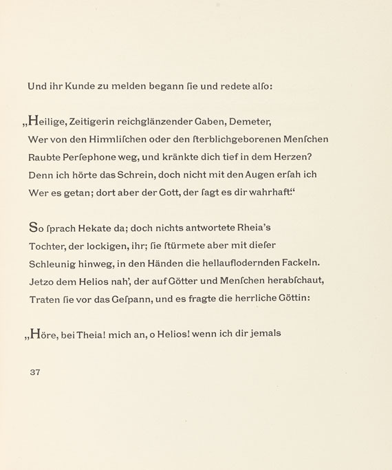  Homer - Homerische Hymnen. Verdeutscht. 1923. - 