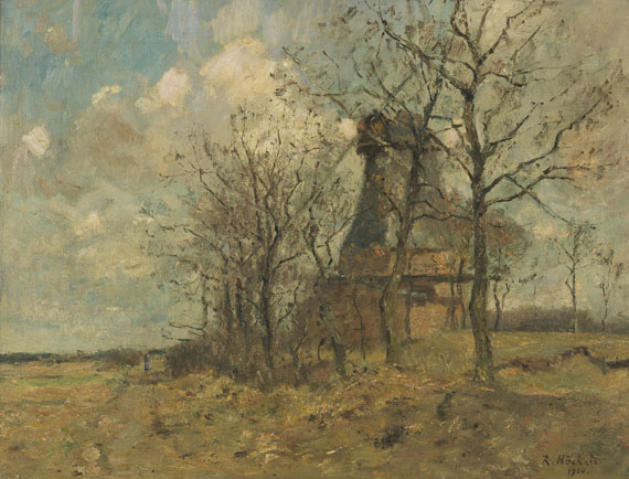 Rudolf Höckner - Die Wedeler Mühle unter Bäumen