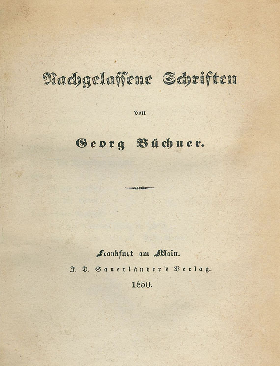 Georg Büchner - Nachgelassene Schriften. 1850