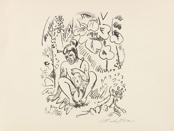 Hermann Max Pechstein - Reisebilder + Autograph + 2 sign. Orig.-Lithographien. 1919 - 