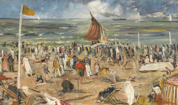 Lucien Adrion - Strandszene in Trouville