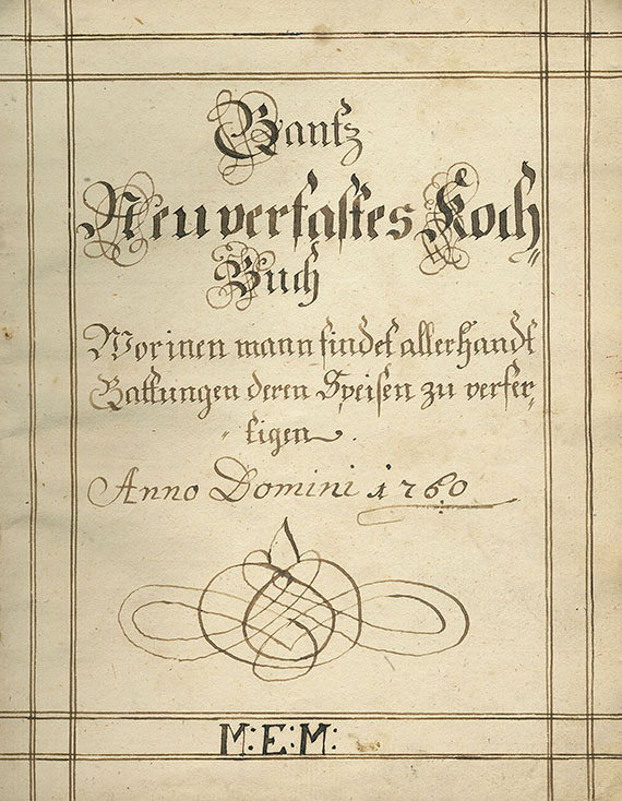 Kochbücher - Ganz neu verfastes Kochbuch. 1760