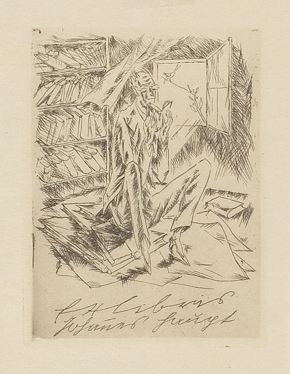 Willi Geiger - 96 mont. Exlibris u. 9 Druckplatten. 1904ff. - 
