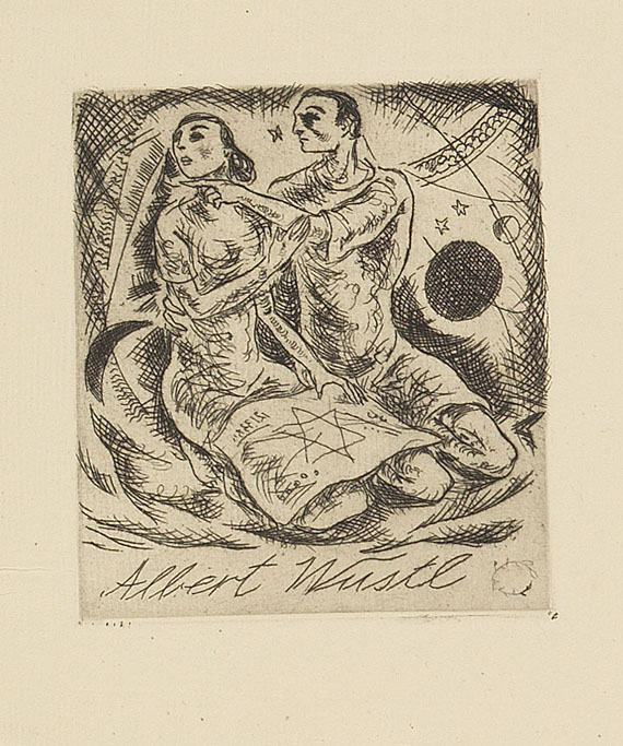 Willi Geiger - 96 mont. Exlibris u. 9 Druckplatten. 1904ff. - 