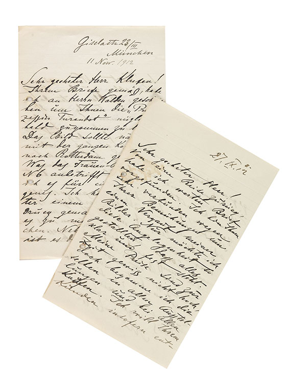 Alexej von Jawlensky - 2 eigh. Briefe m. U. 1912.
