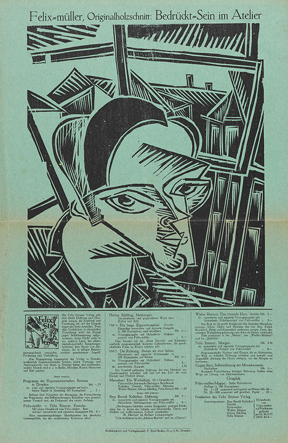 Conrad Felixmüller - Bedrücktsein im Atelier. Menschen. (In der Zeitschrift: Menschen Nr.1) - 