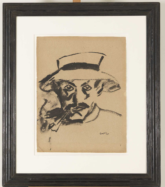 Hermann Max Pechstein - Selbst mit Pfeife - Frame image