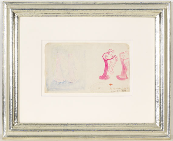 August Macke - Zwei Entwürfe zu Tänzerinnen mit Schleier - Frame image
