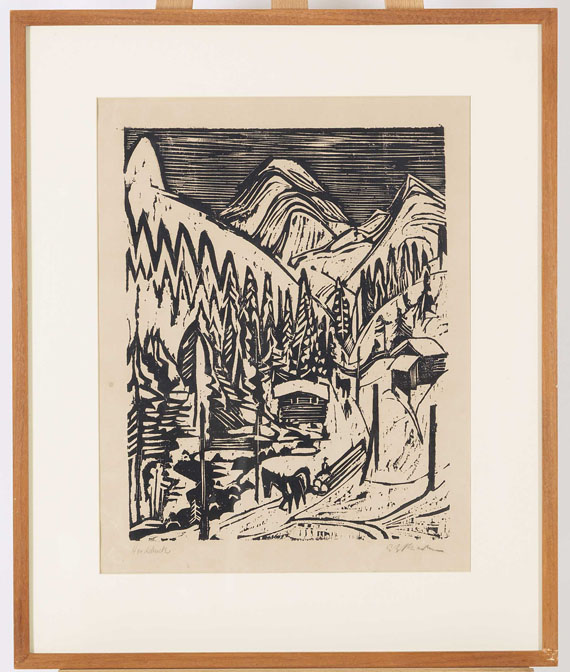 Ernst Ludwig Kirchner - Sertigstraße im Winter - Frame image